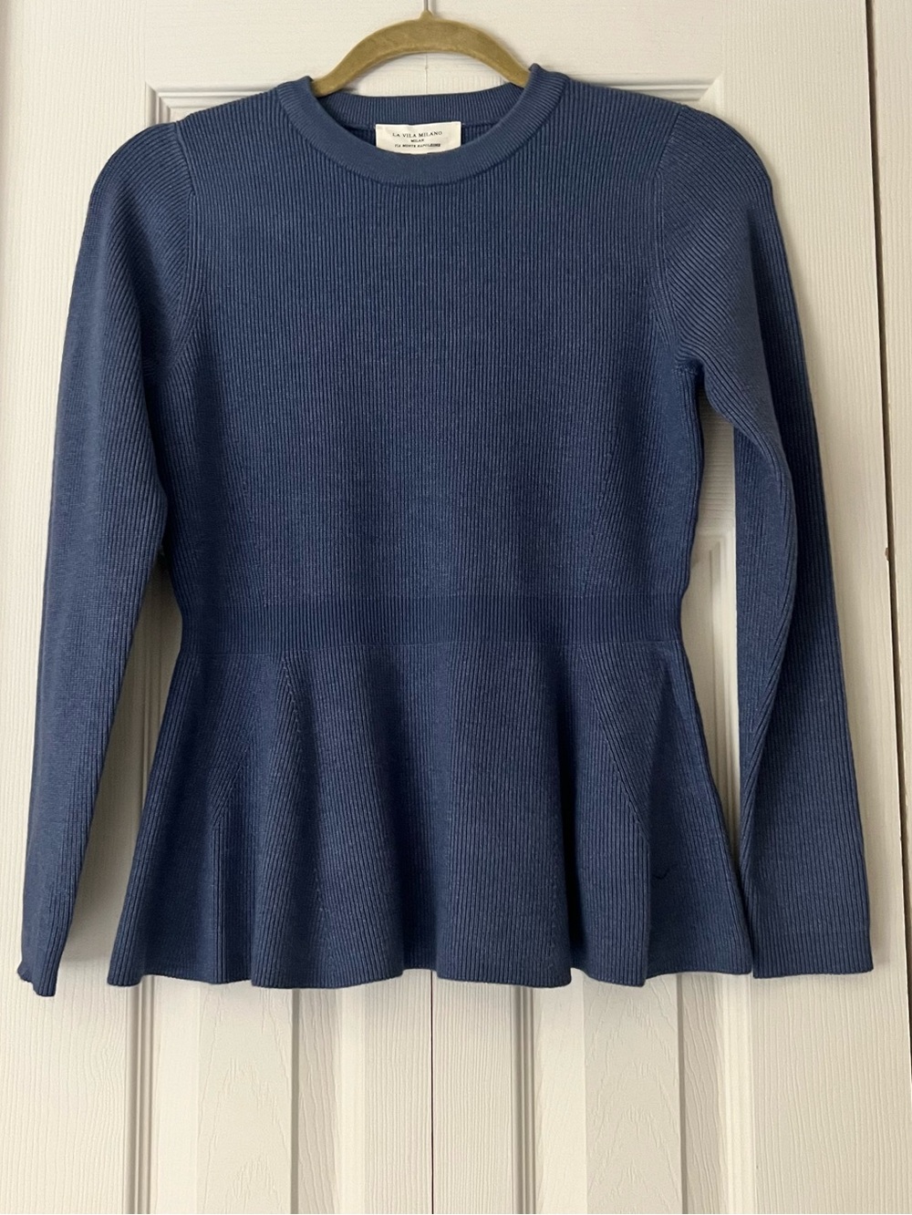 La Vila Milano Ribbed Long-Sleeve Top in Slate Blue XS